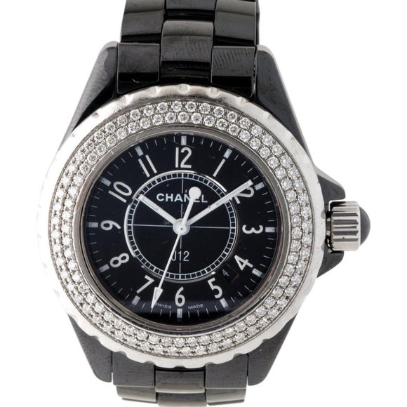 Chanel J12 Diamond Black 33mm - Picture 1 of 3
